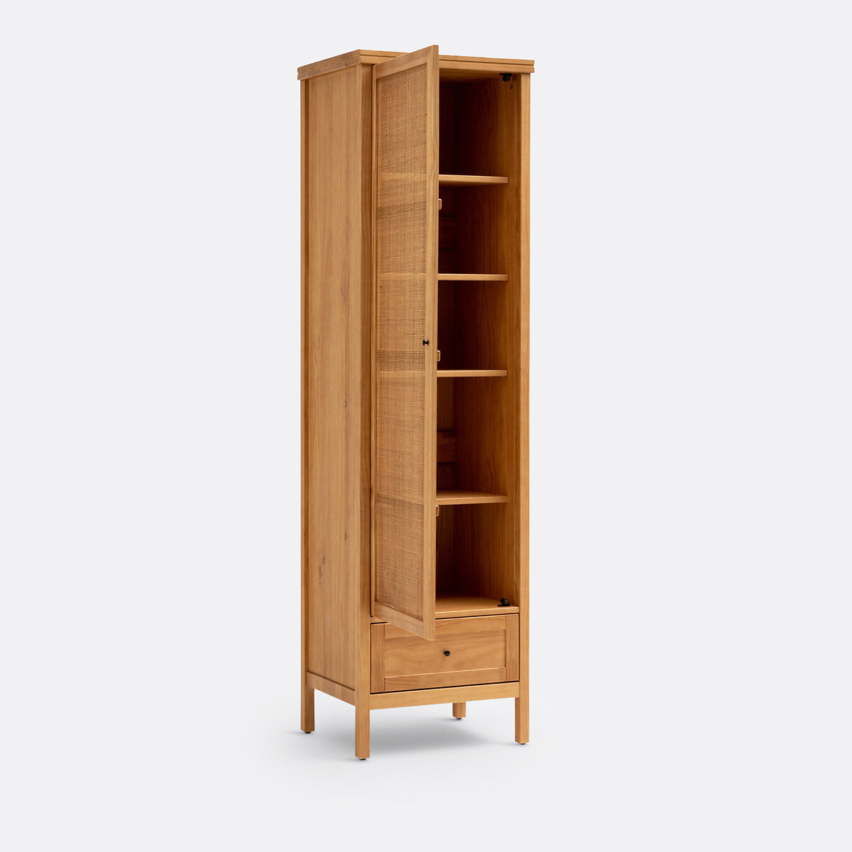 Armoire 1 porte pin massif et cannage, Gabin naturel, LA REDOUTE INTERIEURS