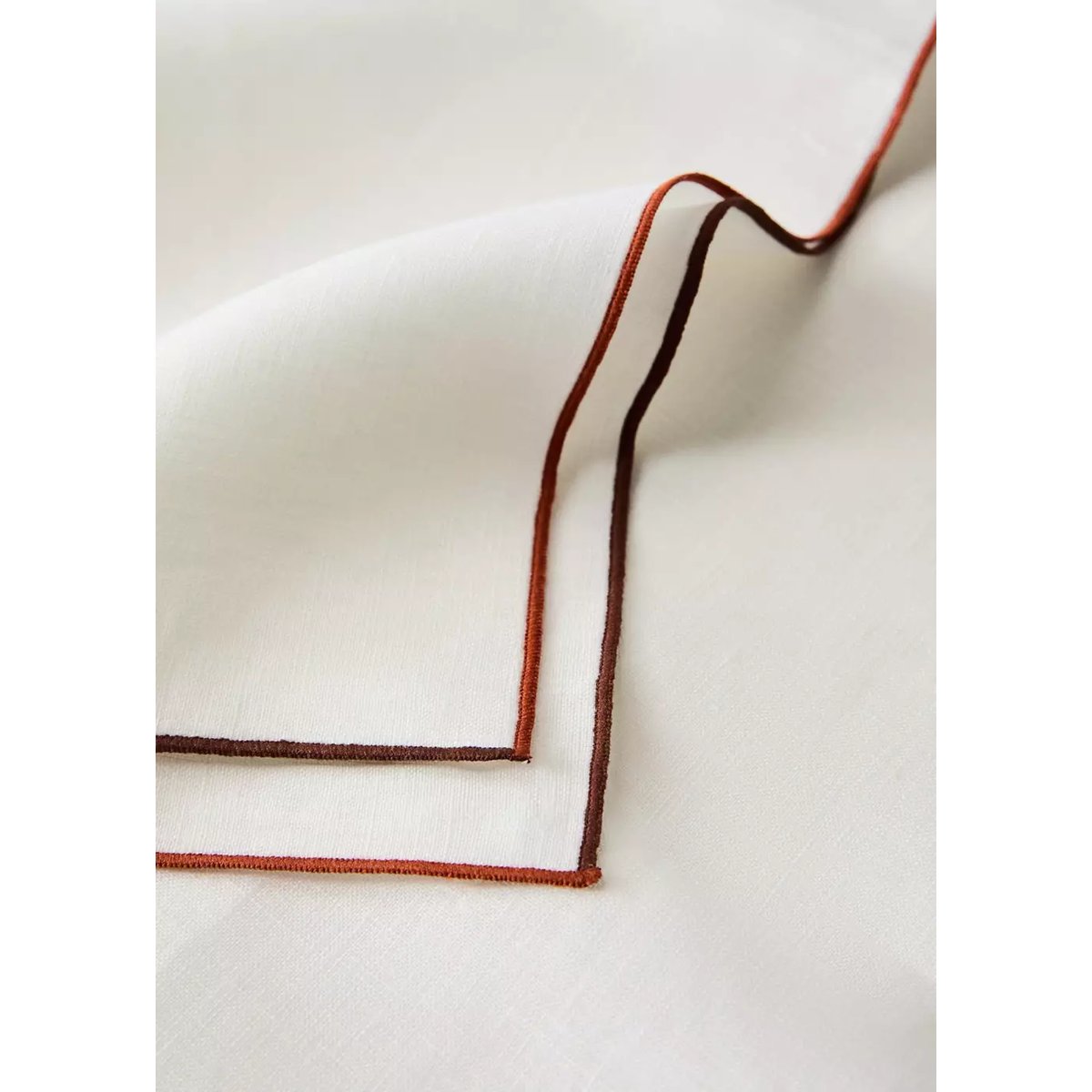 Serviettes de table en lin overlock blanc, MANGO HOME