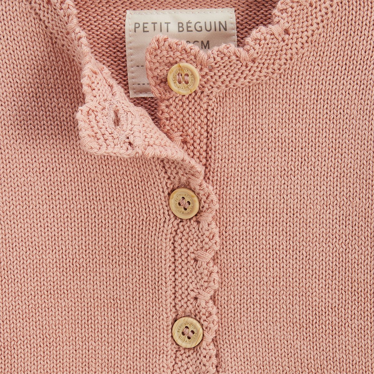 Gilet enfant en tricot Poésie d'été rose, PETIT BEGUIN