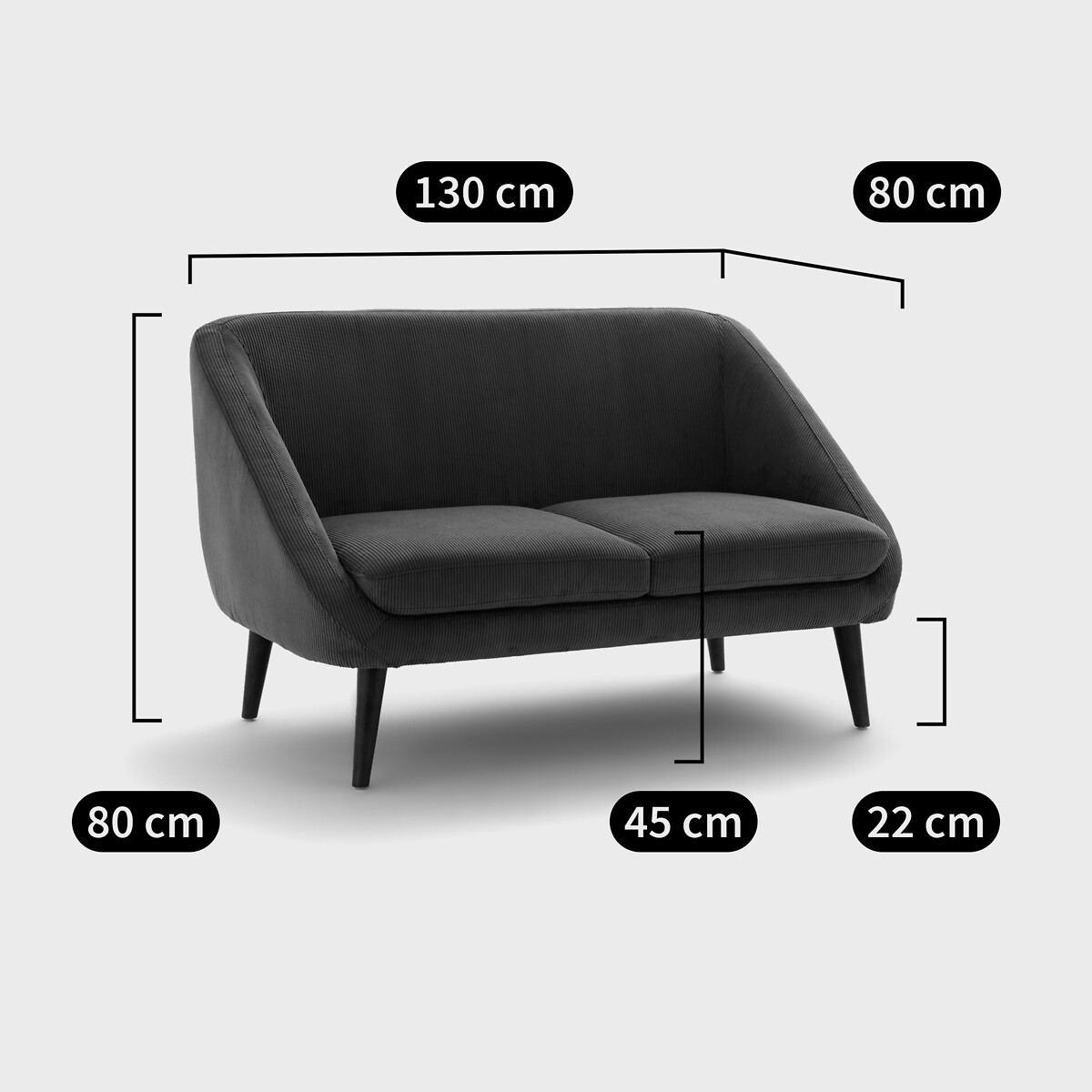 Canapé polyester, 2 ou 3 places, Séméon eucalyptus, LA REDOUTE INTERIEURS