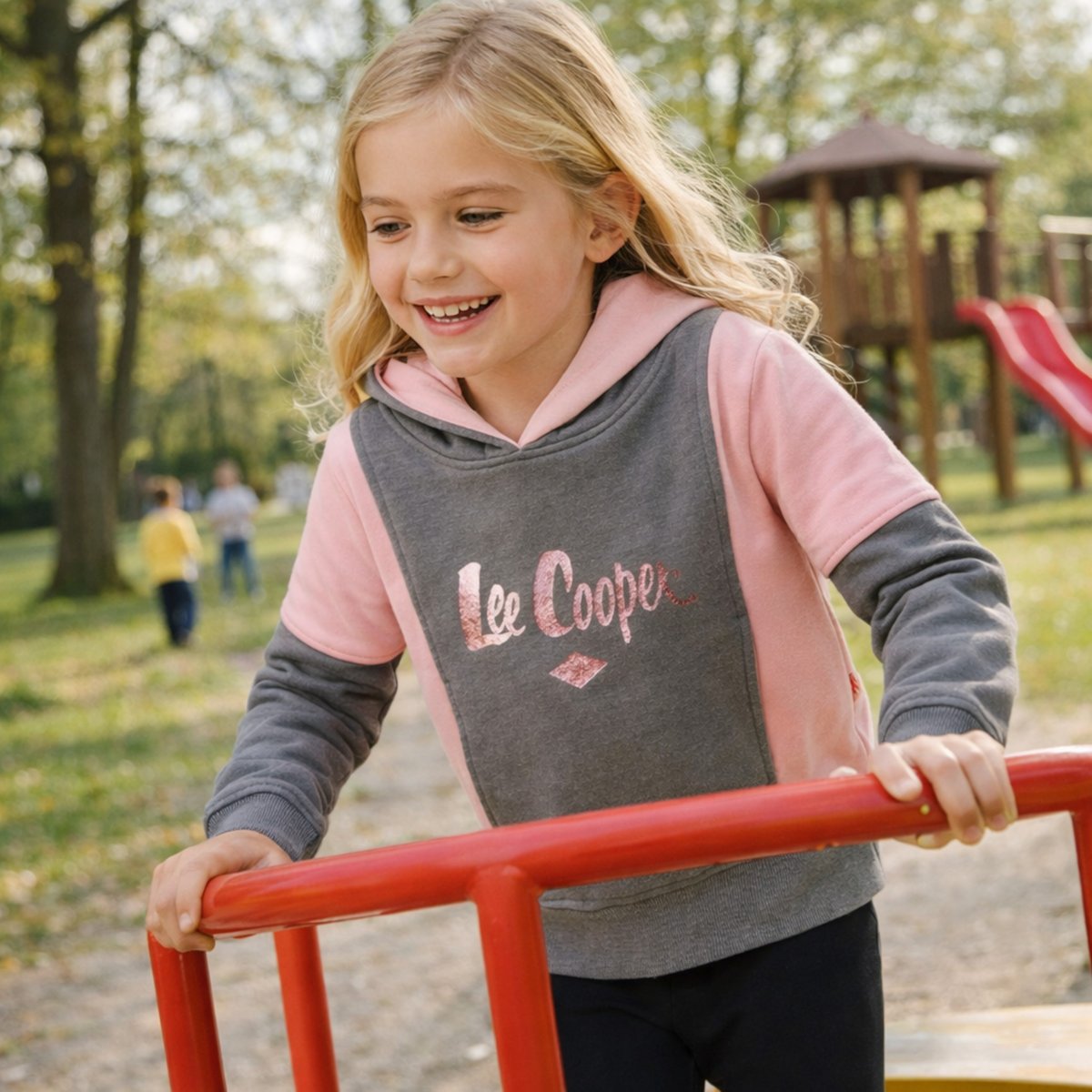 Sweat à capuche imprimé, coupe décontractée et manches longues POP GIRL gris, LEE COOPER
