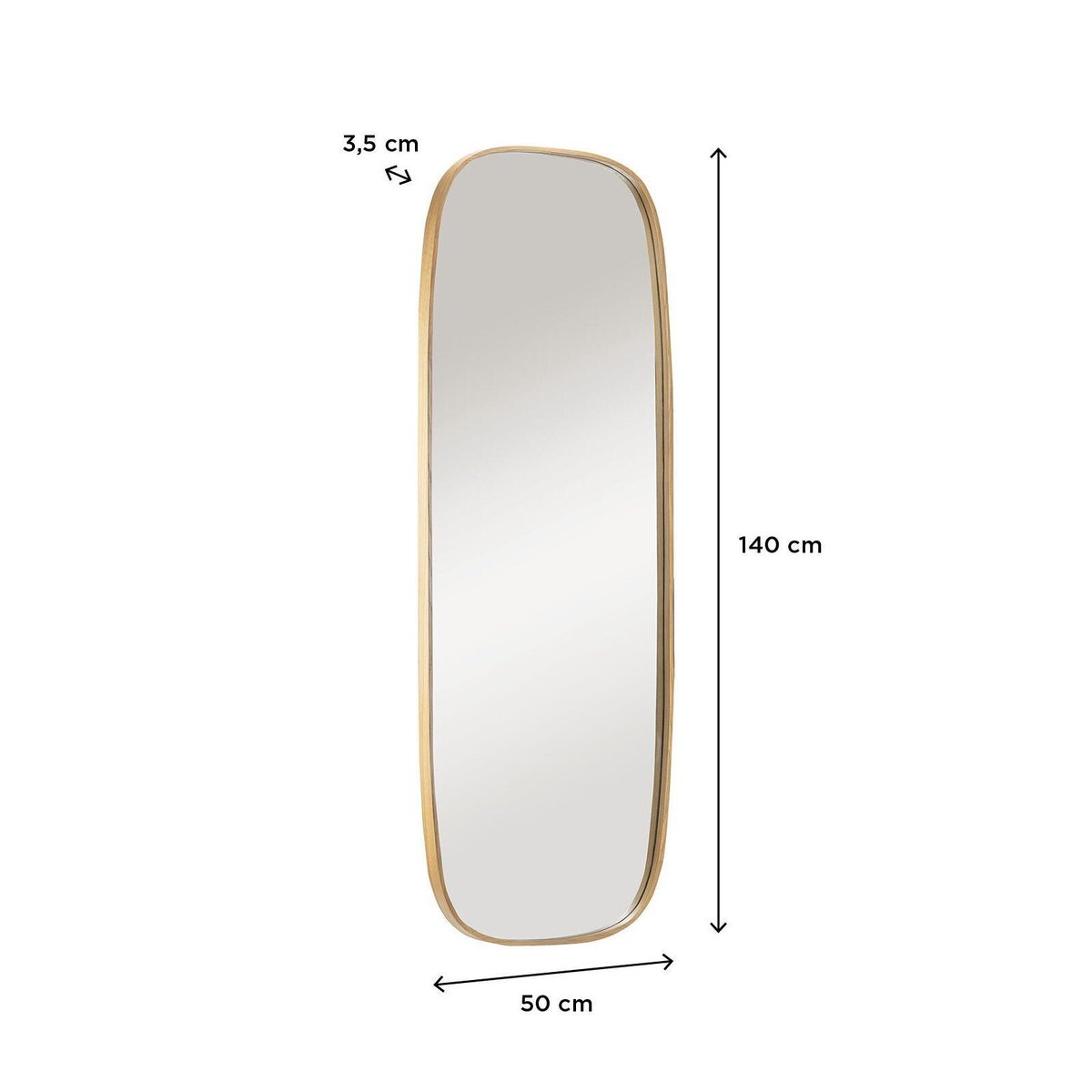 Miroir rectangulaire chêne 50x140 FLOKI chêne, MOB IN
