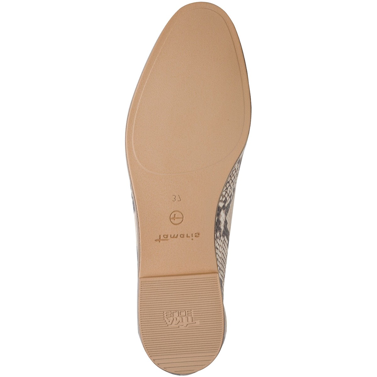 Mocassins en cuir beige serpent, TAMARIS
