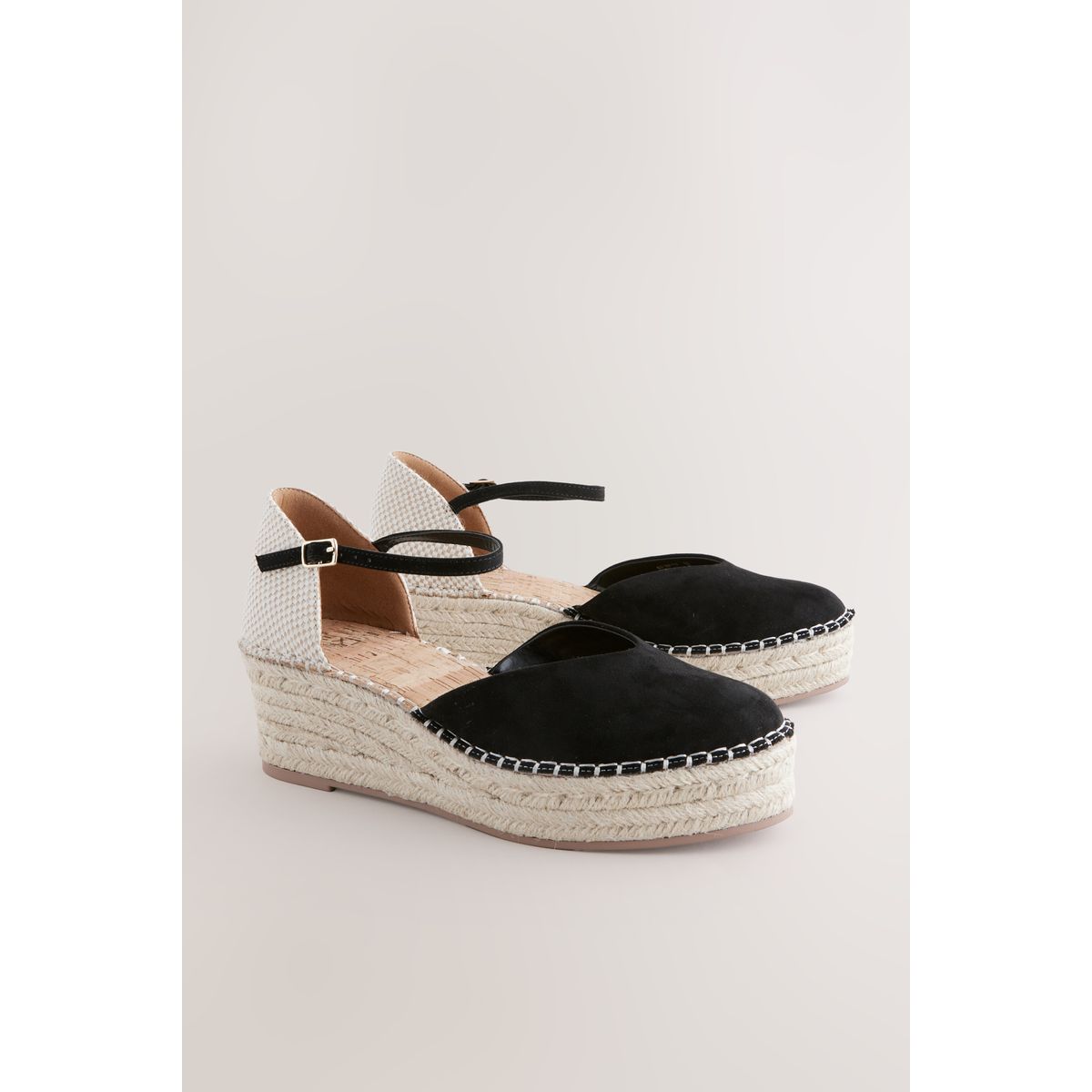 Espadrilles compensées fermées noir, NEXT