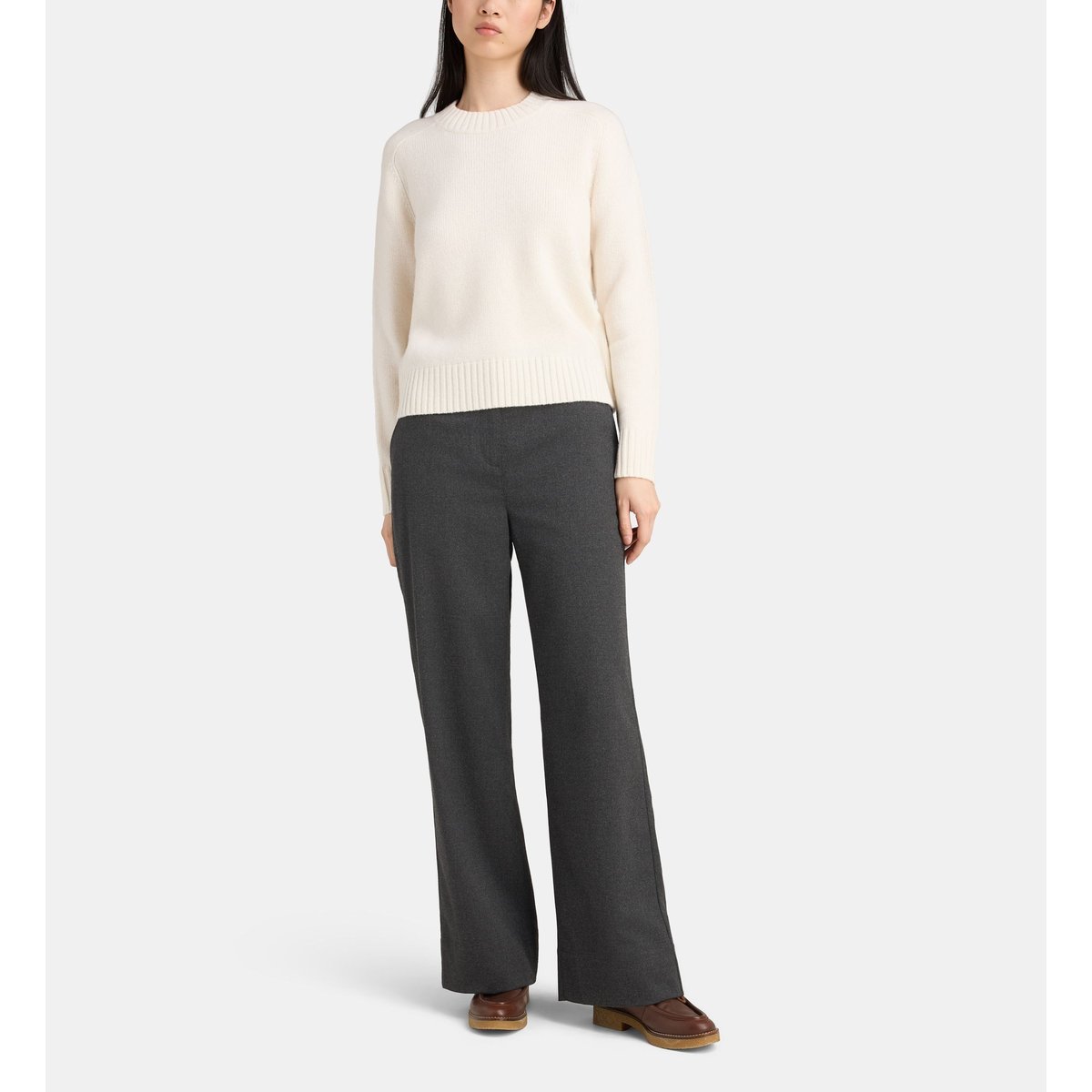Pantalon large myster uni gris et écru, JODHPUR