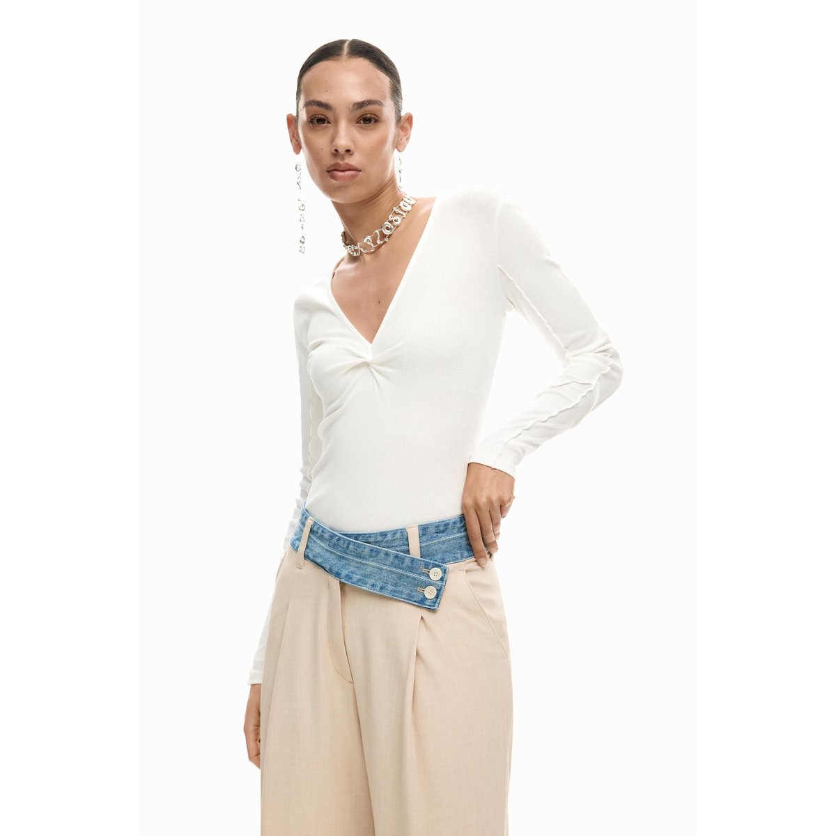 Pantalon long hybride marron, DESIGUAL