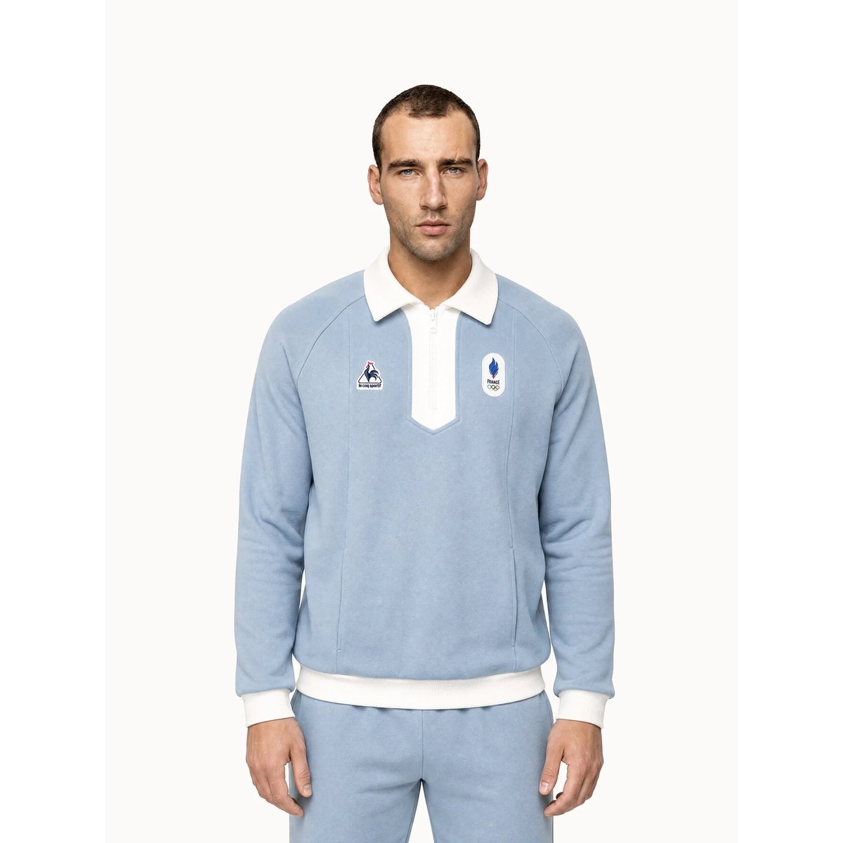 Sweat demi-zippé Équipe de France Olympique 2026 Jeux Olympiques EQUIPE DE FRANCE blue, LE COQ SPORTIF