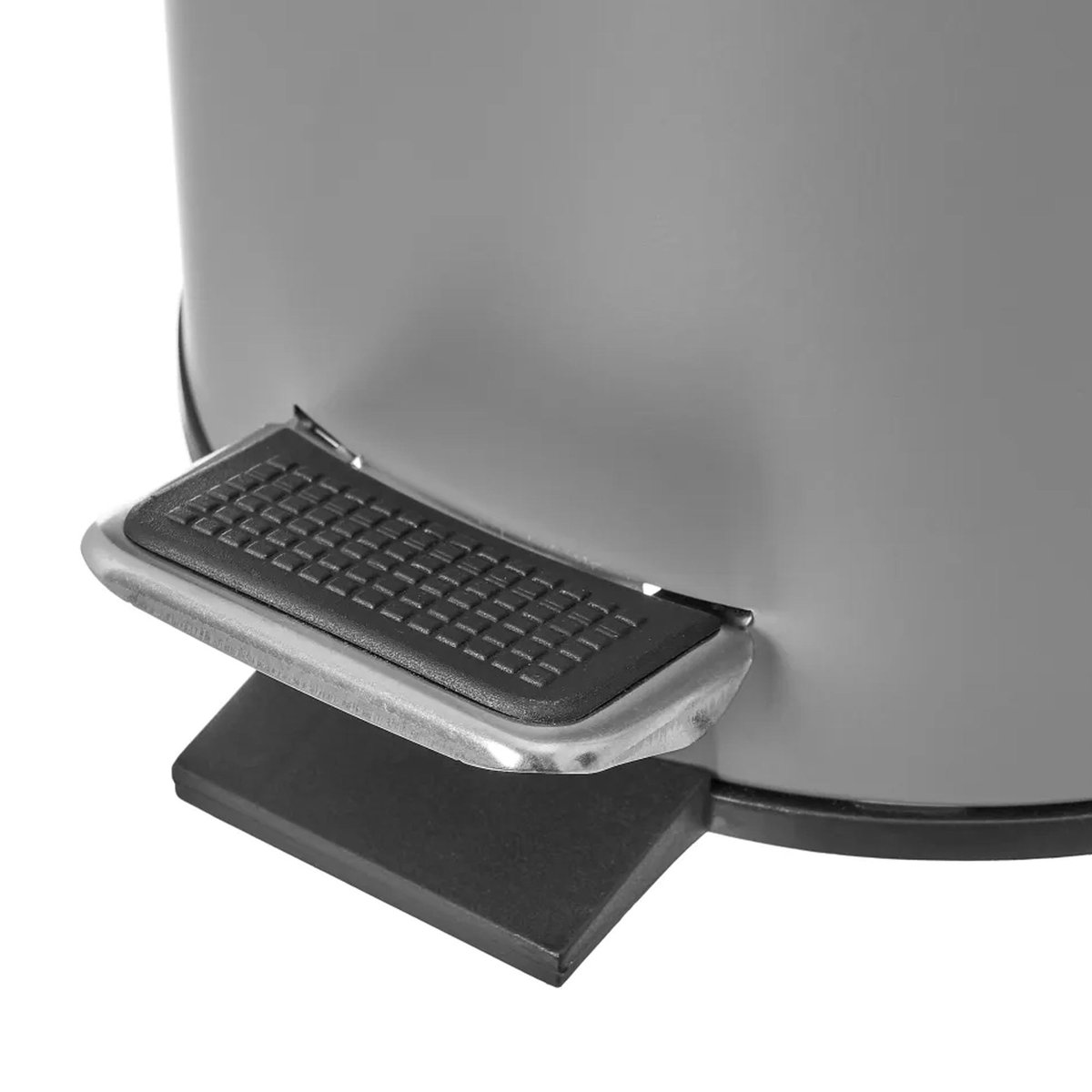 Poubelle de salle de bain en métal gris et bambou 3L gris, WADIGA