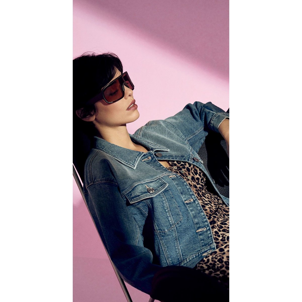 Veste en jean à manches tombantes middle blue denim, ZERO