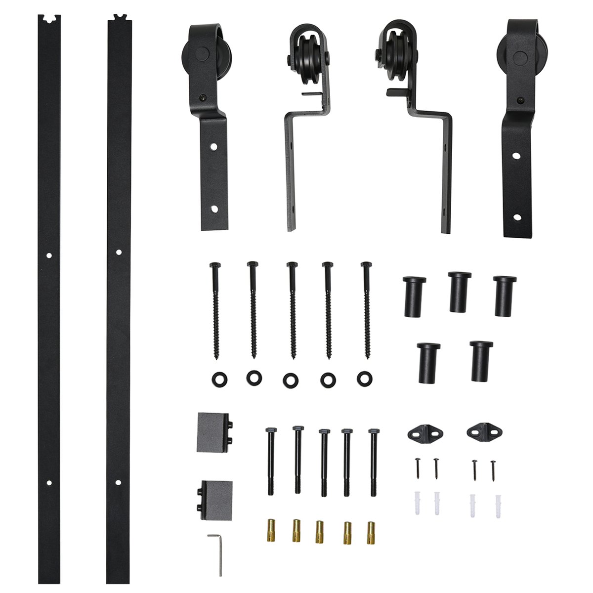 Kit de quincaillerie pour porte coulissante noir, HOMCOM