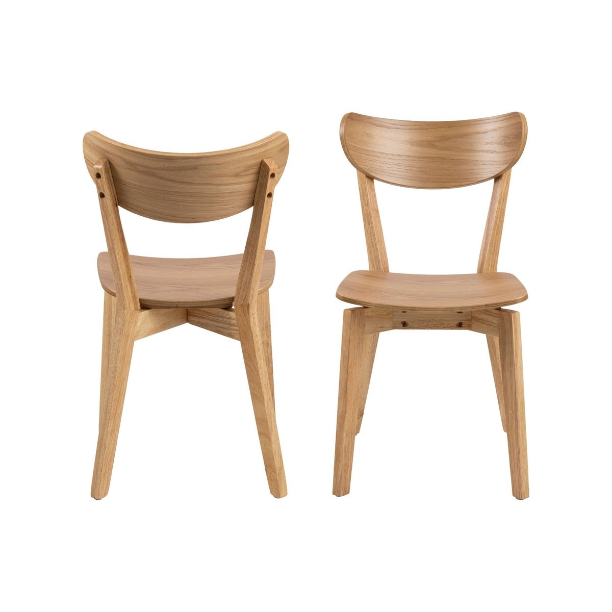 Chaise scandinave en bois (lot de 2) - LETA marron clair, HELLIN, DEPUIS 1862