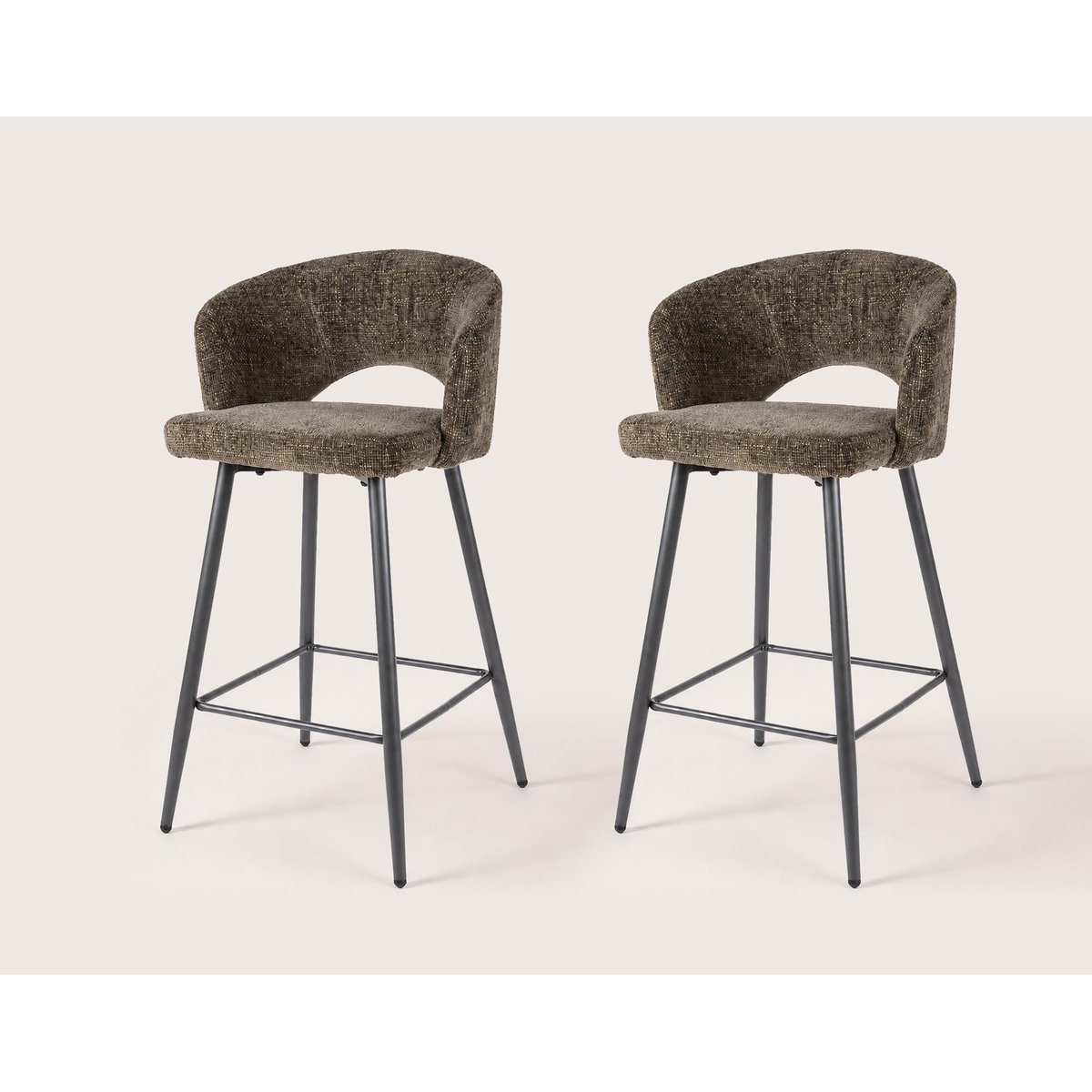 Lot de deux Tabourets de bar - 94 cm - PATTAYA marron, BEST MOBILIER
