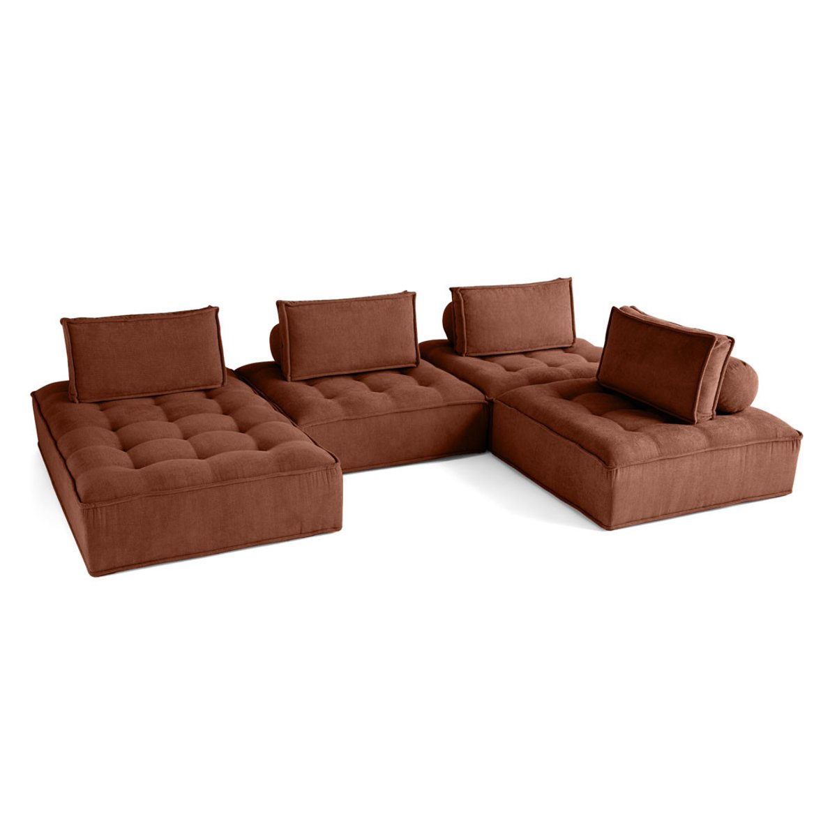 Canapé Panoramique  7 places - MARISOL terracotta, BEST MOBILIER