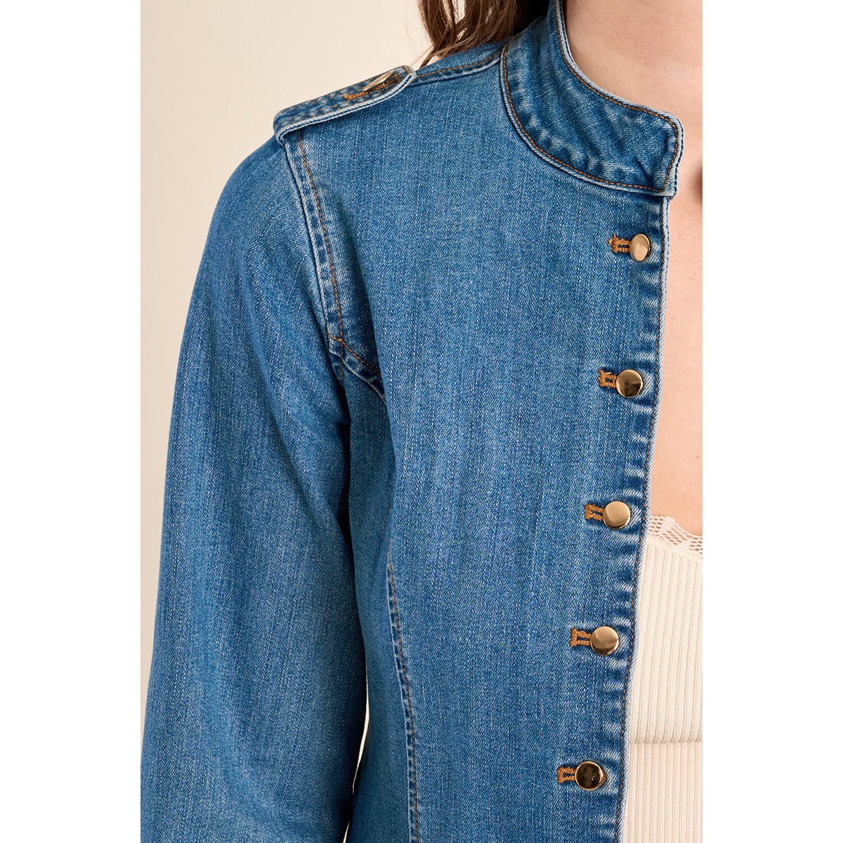 Veste en denim, officier light blue denim, MOLLY BRACKEN