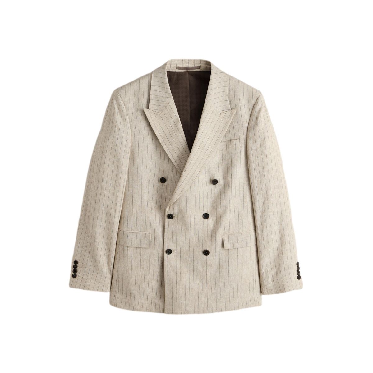 Blazer croisé en lin mélangé rayé n. premium naturel, NEXT