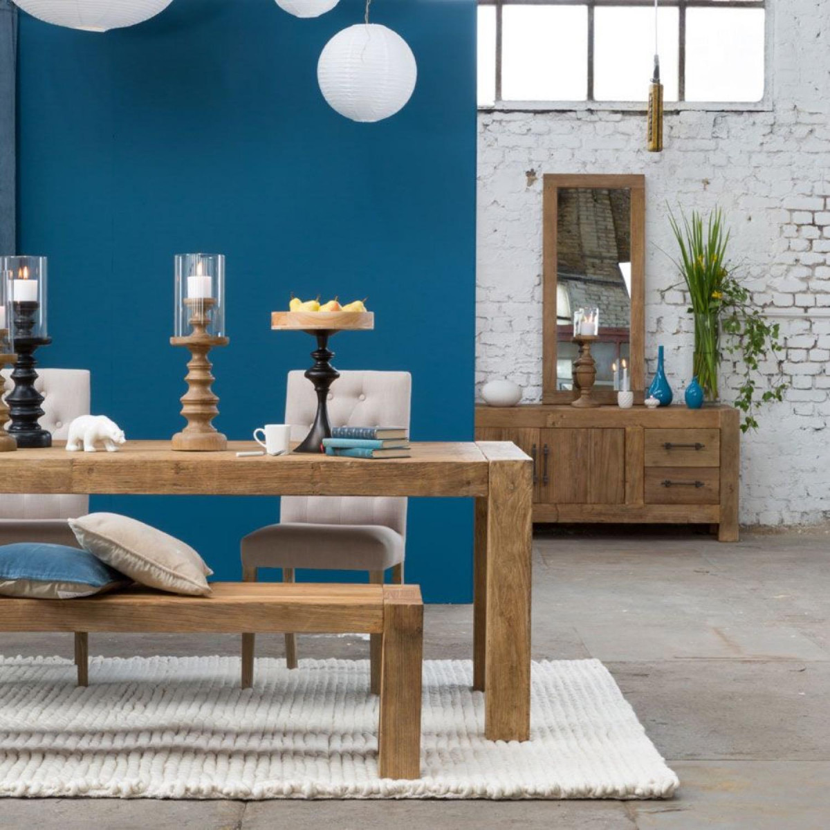Banc en orme recyclé L180 cm - TRANSITION beige, INTERIOR'S