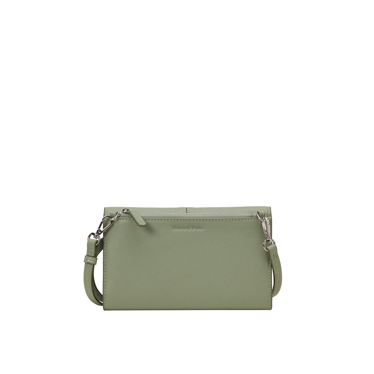Sac à bandoulière 2en1 en cuir de vache finement grainé vert, MARC O'POLO