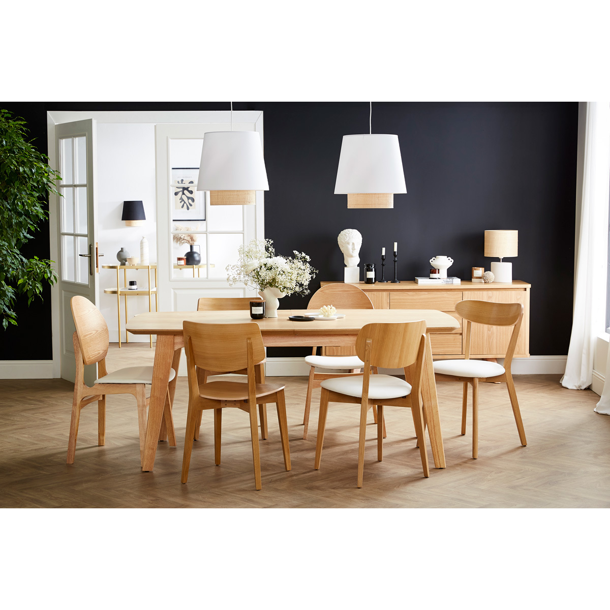 Chaises vintage en bois clair chêne (lot de 2) AVEA chêne clair, MILIBOO