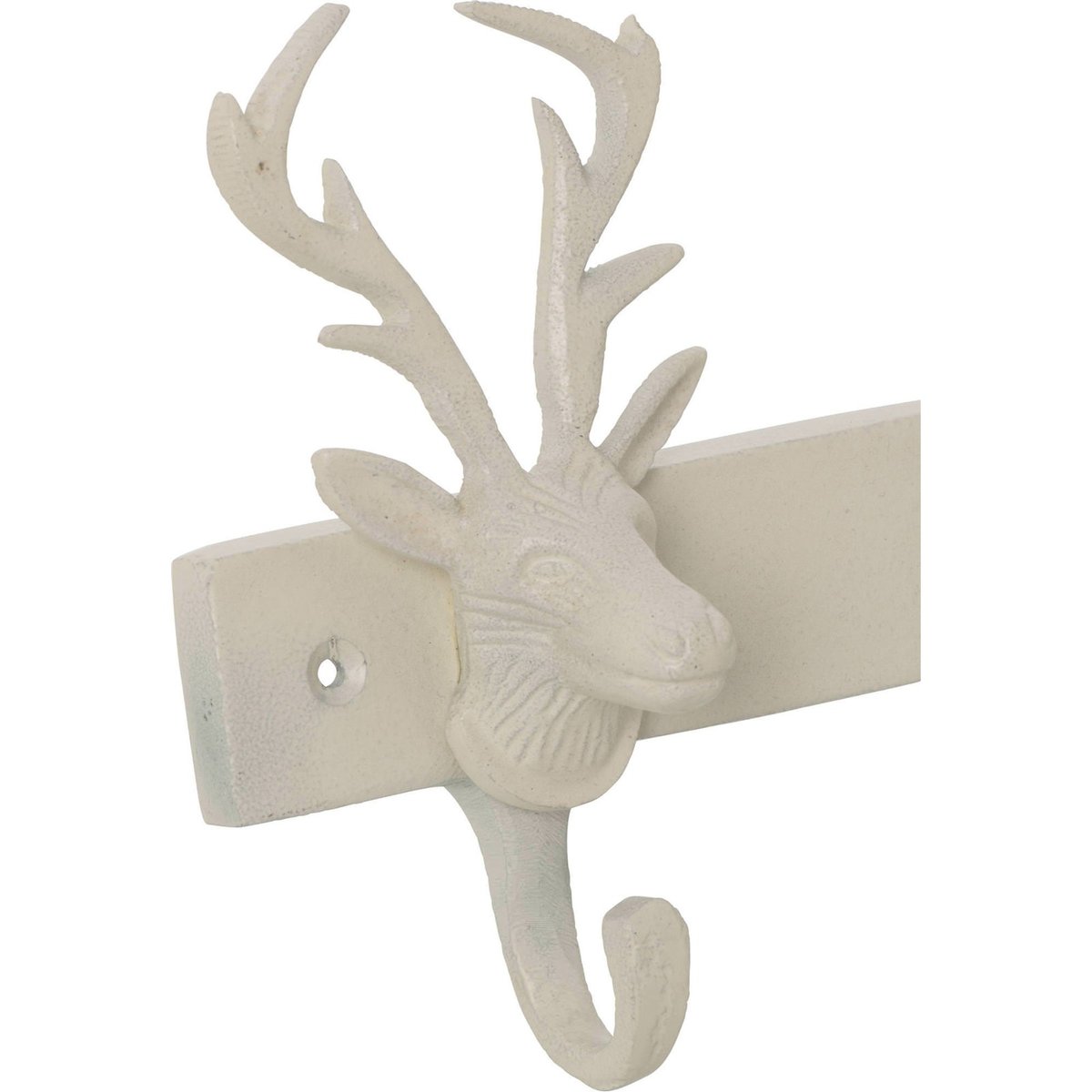 Porte-manteau tête de cerf en métal blanc cassé, RECOLLECTION