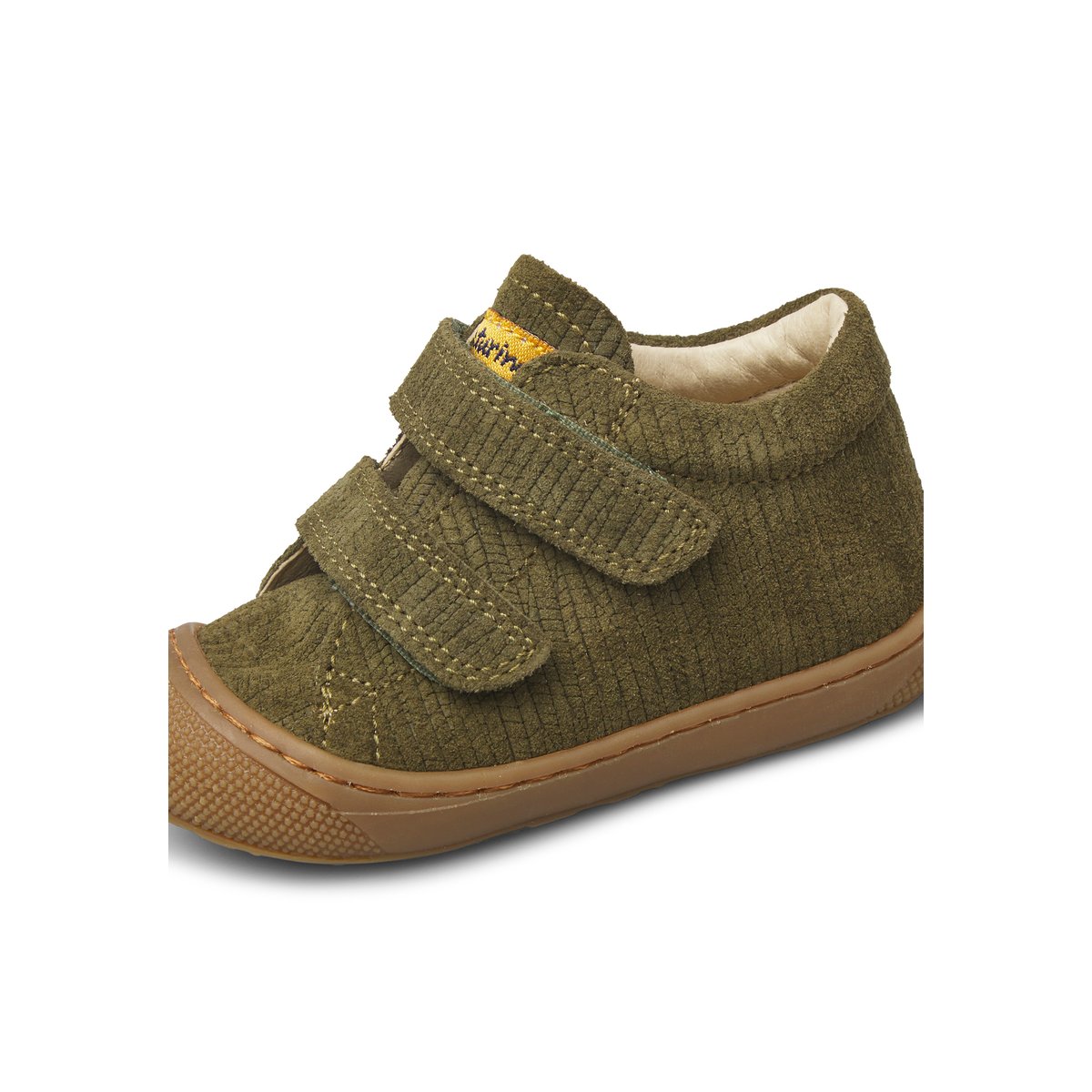 Chaussures premiers pas en suède COCOON VL kaki-marron, NATURINO