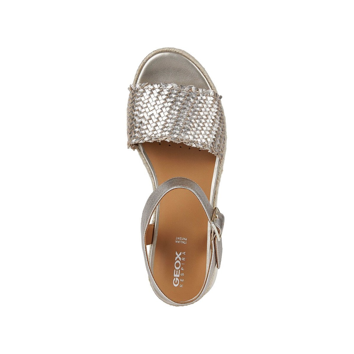 Eolie Woven Leather Sandals champagne, GEOX
