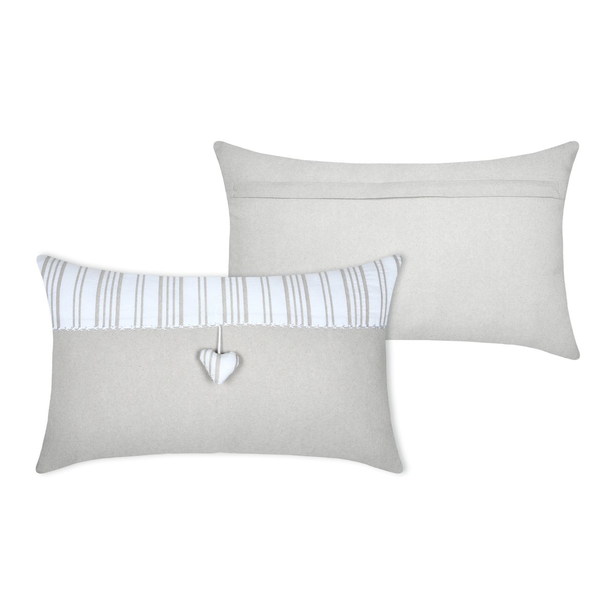 Coussin décoratif coeur ecru, LOVELY CASA