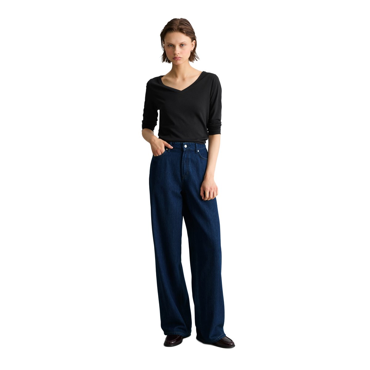 Jeans modèle Tomke wide réalisé avec Orange Fiber bleu, MARC O’POLO DENIM