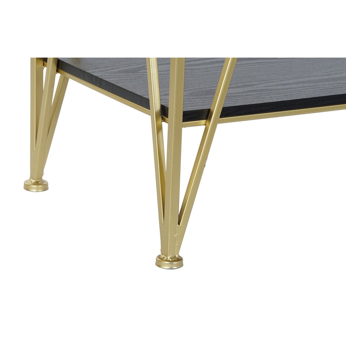 Console métal doré et plateaux bois noir - 81.5x36x71.5cm noir, WADIGA