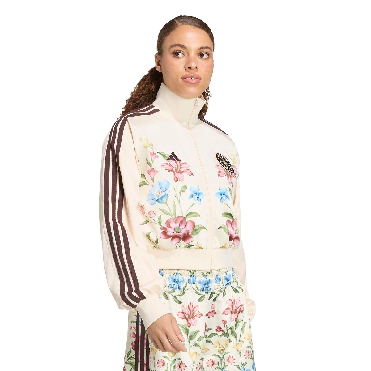 Casaco com fecho FARM RIO bege/estampado flores, ADIDAS SPORTSWEAR