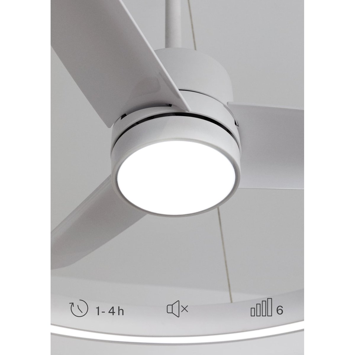 Ventilateur plafond 36W silencieux Ø108 WIND HALO blanc/blanc, CREATE