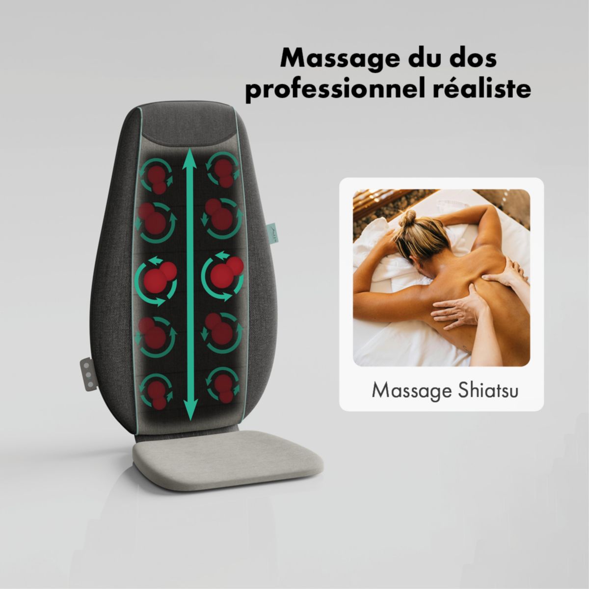 Siège de massage Etna spécialiste Shiatsu couleur unique, ZEN