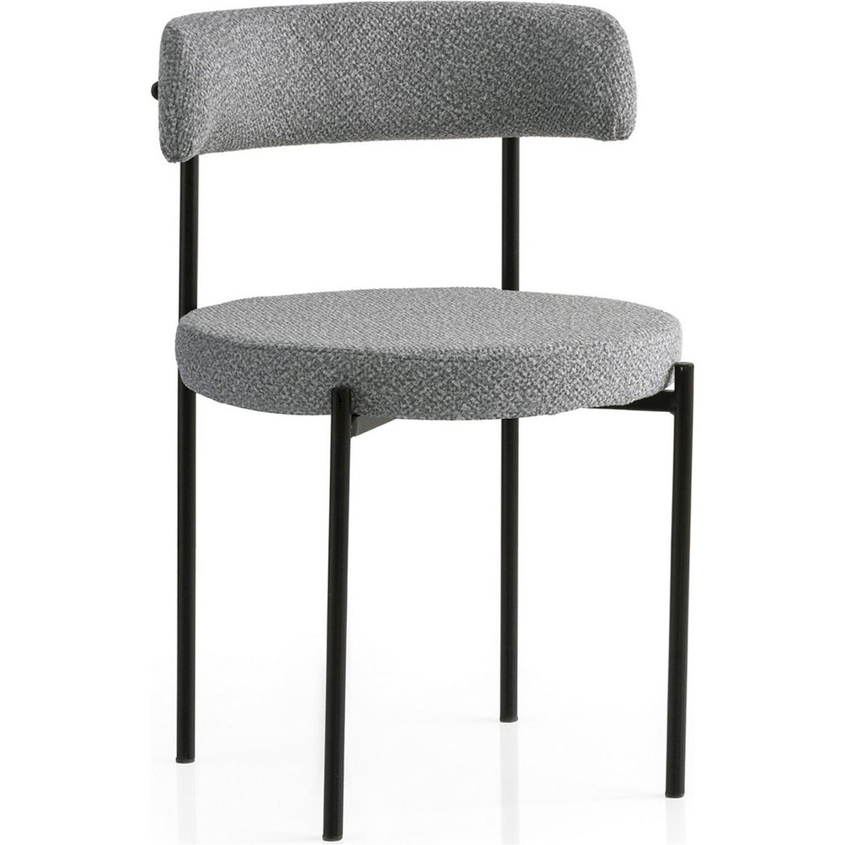 Chaise tapissée collection IMPEALLY gris foncé et noir, RECOLLECTION