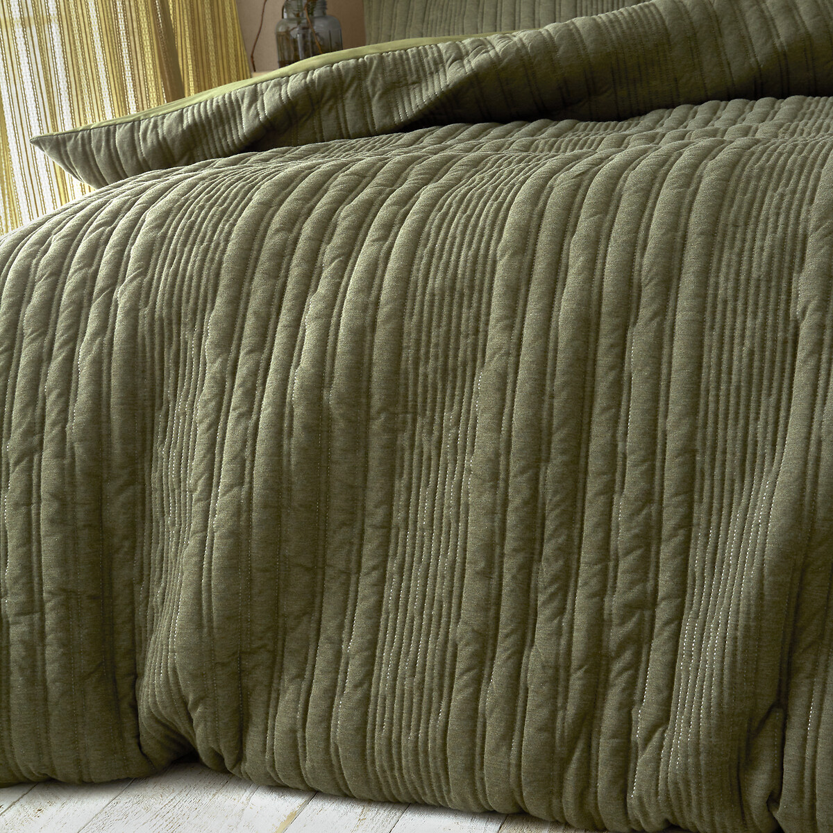 Tamba Jersey Stripe Duvet Cover and Pillowcase Set olive, PINEAPPLE ELEPHANT