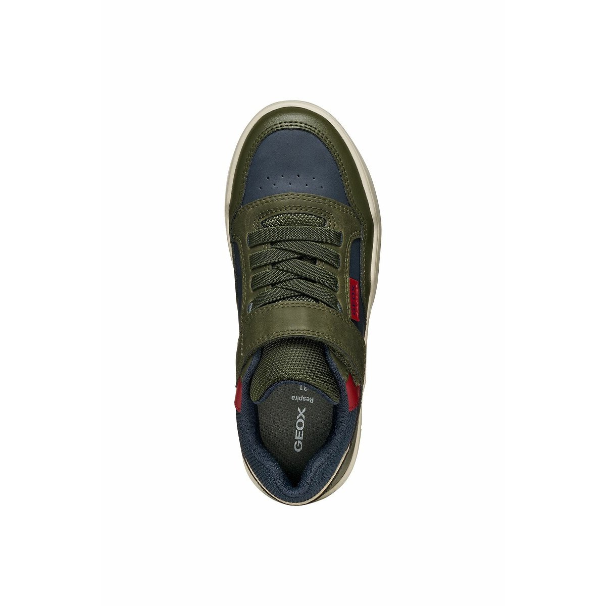 Kids Perth Breathable Trainers khaki/navy, GEOX