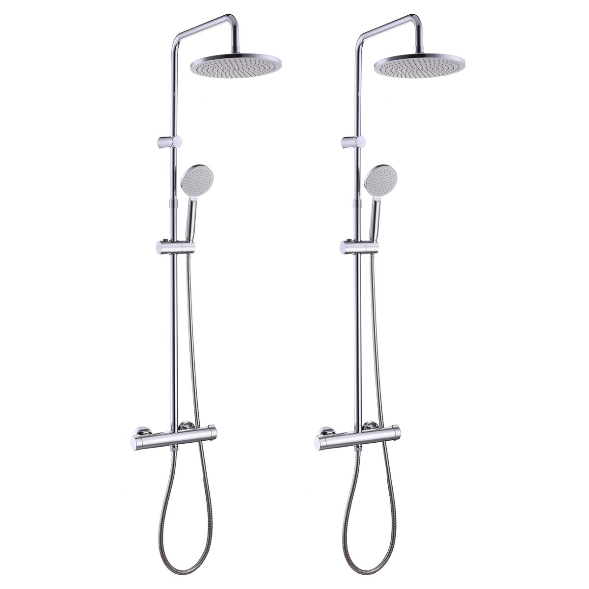 Lot de 2 colonnes de douche thermostatique, ESSENTIAL chrome, SENSEA