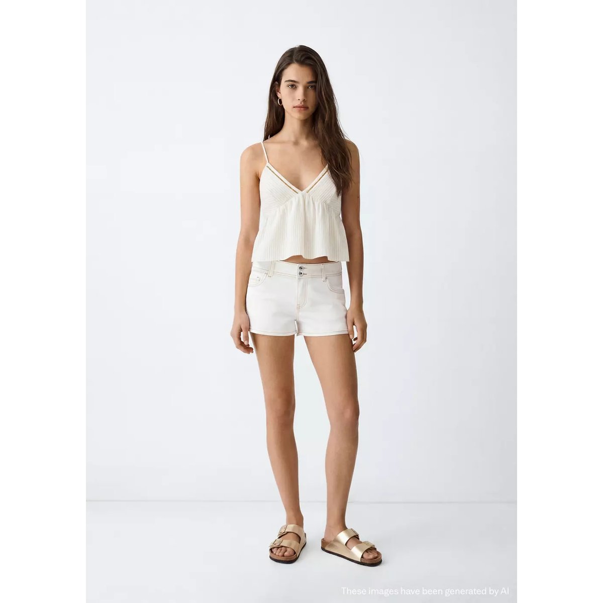 Top détails brodés blanc cassé, MANGO TEEN
