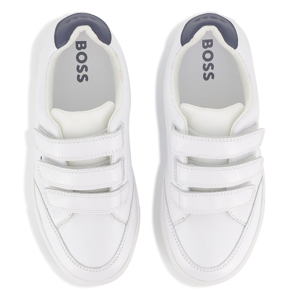 Sneakers in pelle bovina blanc, BOSS KIDSWEAR