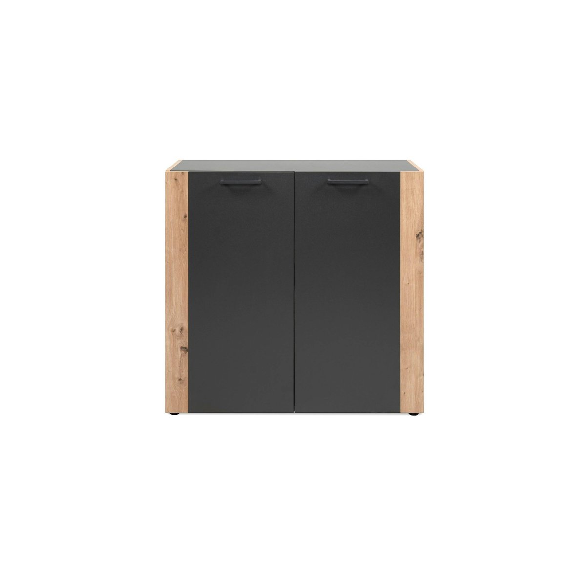 Petit buffet 2 portes gris foncé ALVA bois naturel, PIER IMPORT