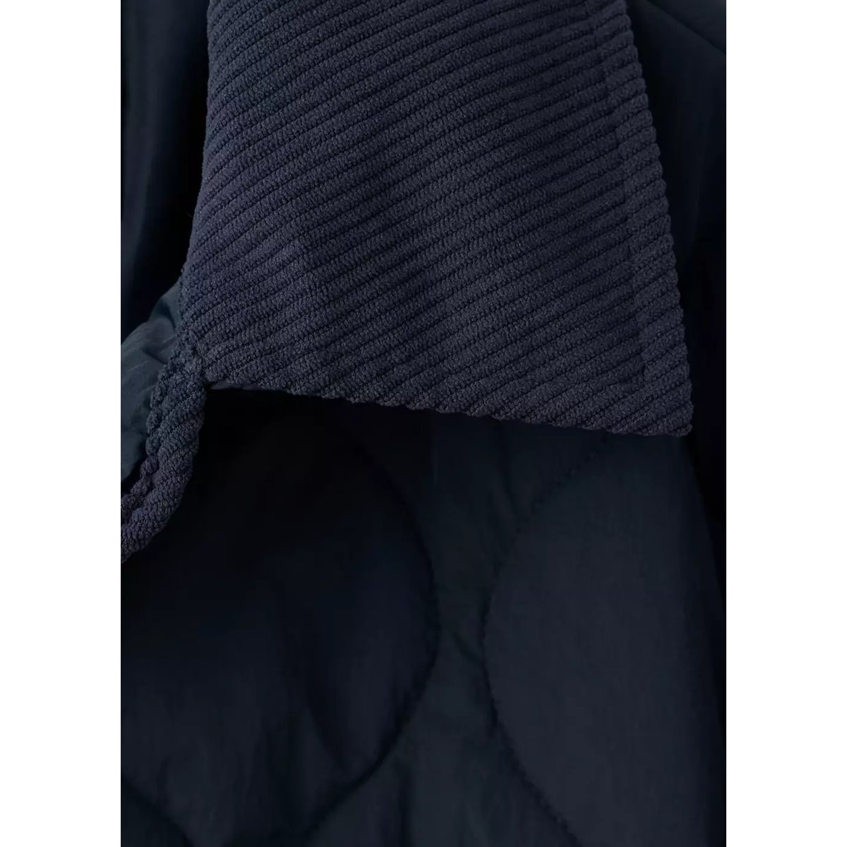 Veste matelassée détails velours côtelé bleu marine, MANGO TEEN