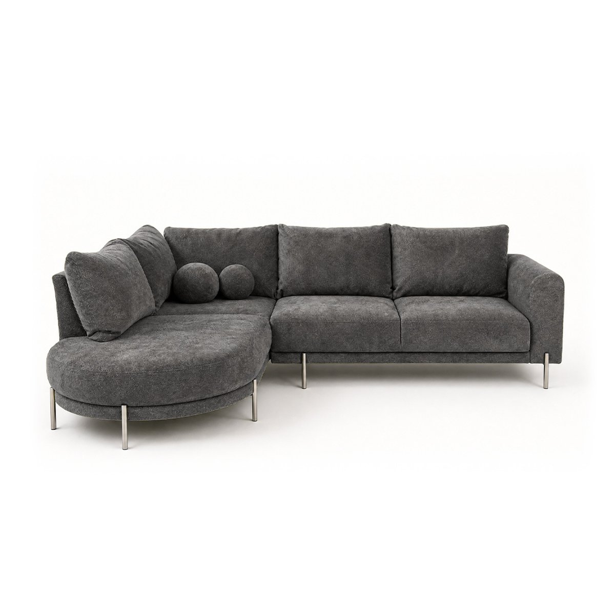 Canapé d'Angle gauche 4 places - GABIN gris, BEST MOBILIER