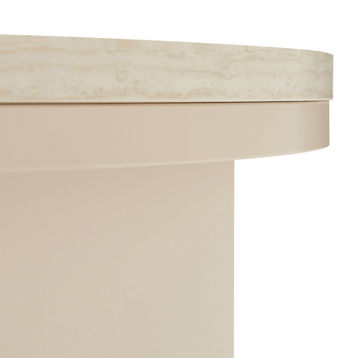 Table basse FSC ronde 80 cm, BONNY crème, OVIALA