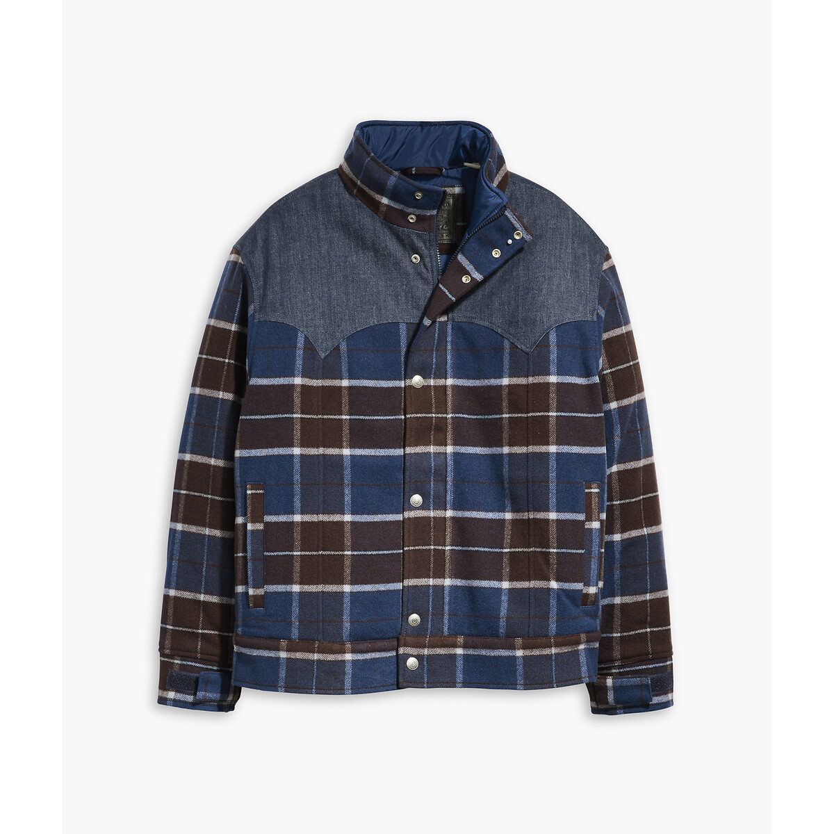 Blusão bimatéria, forro aos quadrados quadrados azuis/vermelhos, LEVI'S