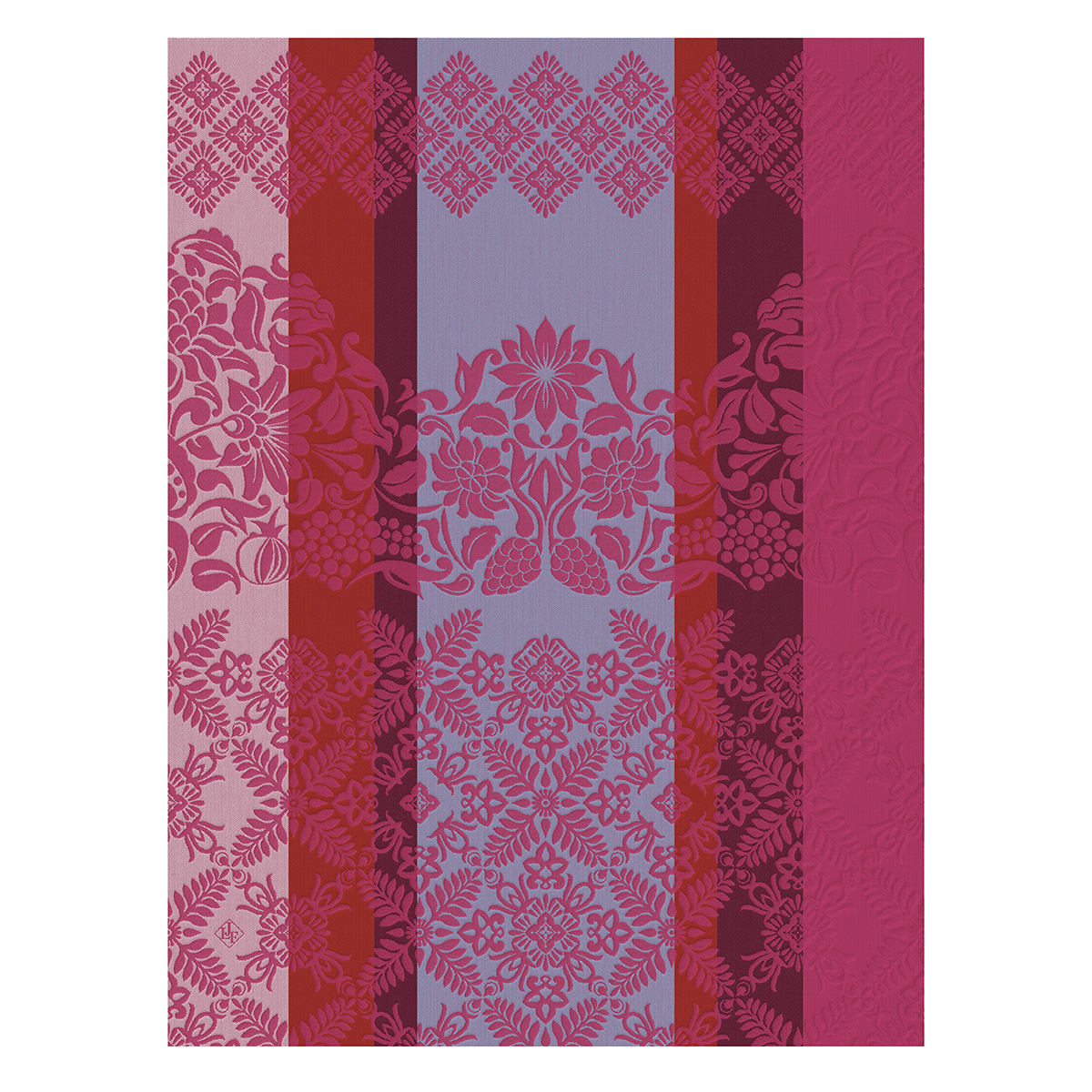 Torchon en Coton, MUMBAI fuchsia, LE JACQUARD FRANCAIS