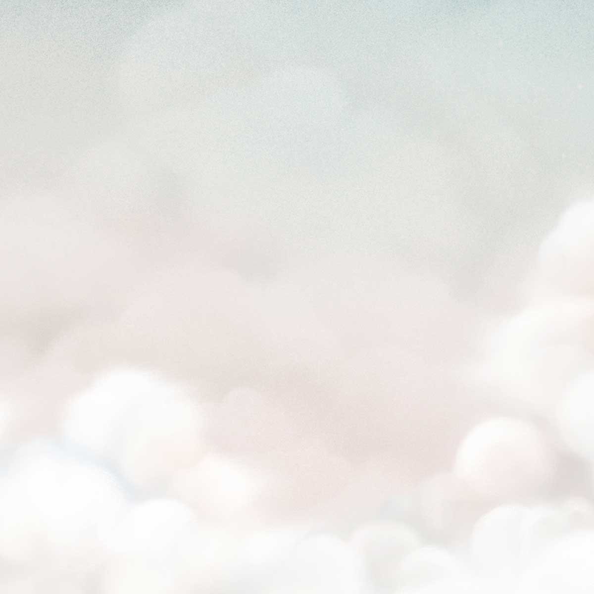 Papier peint nuages doux chambre bébé - Nuages de Ouate bleu, HEXOA