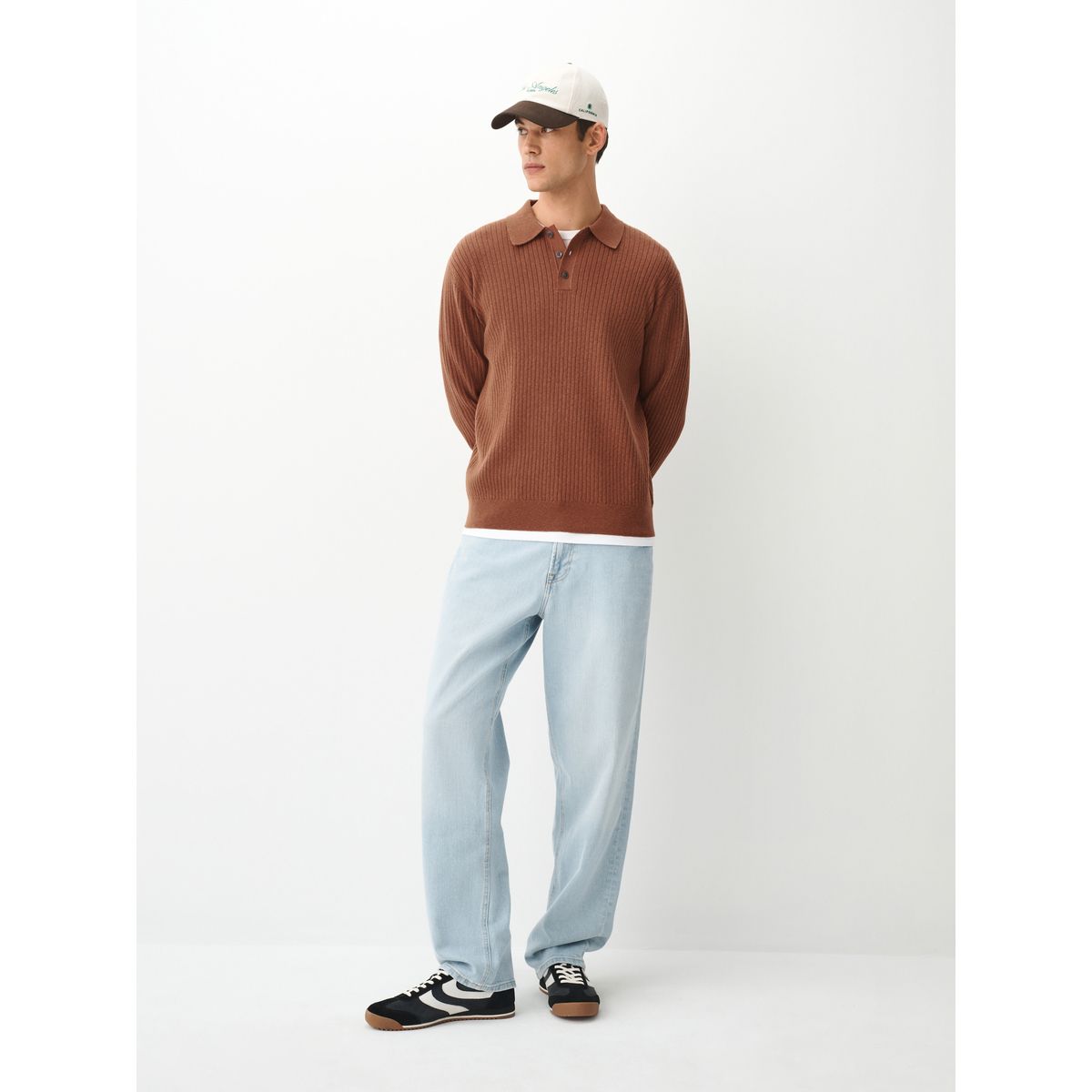 Polo texturé essential marron fauve, NEXT