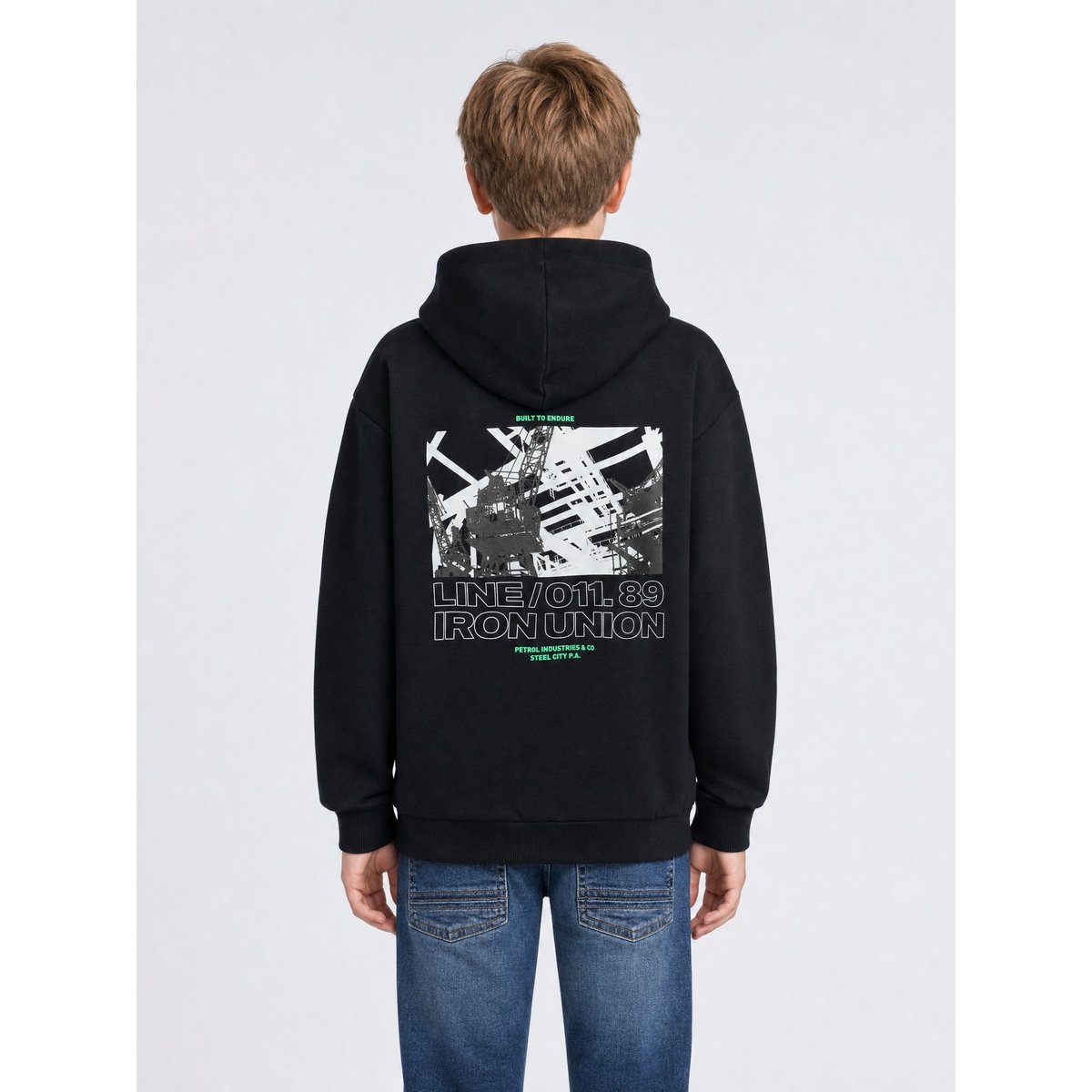 Sweat à capuche forgeland noir deep black, PETROL INDUSTRIES