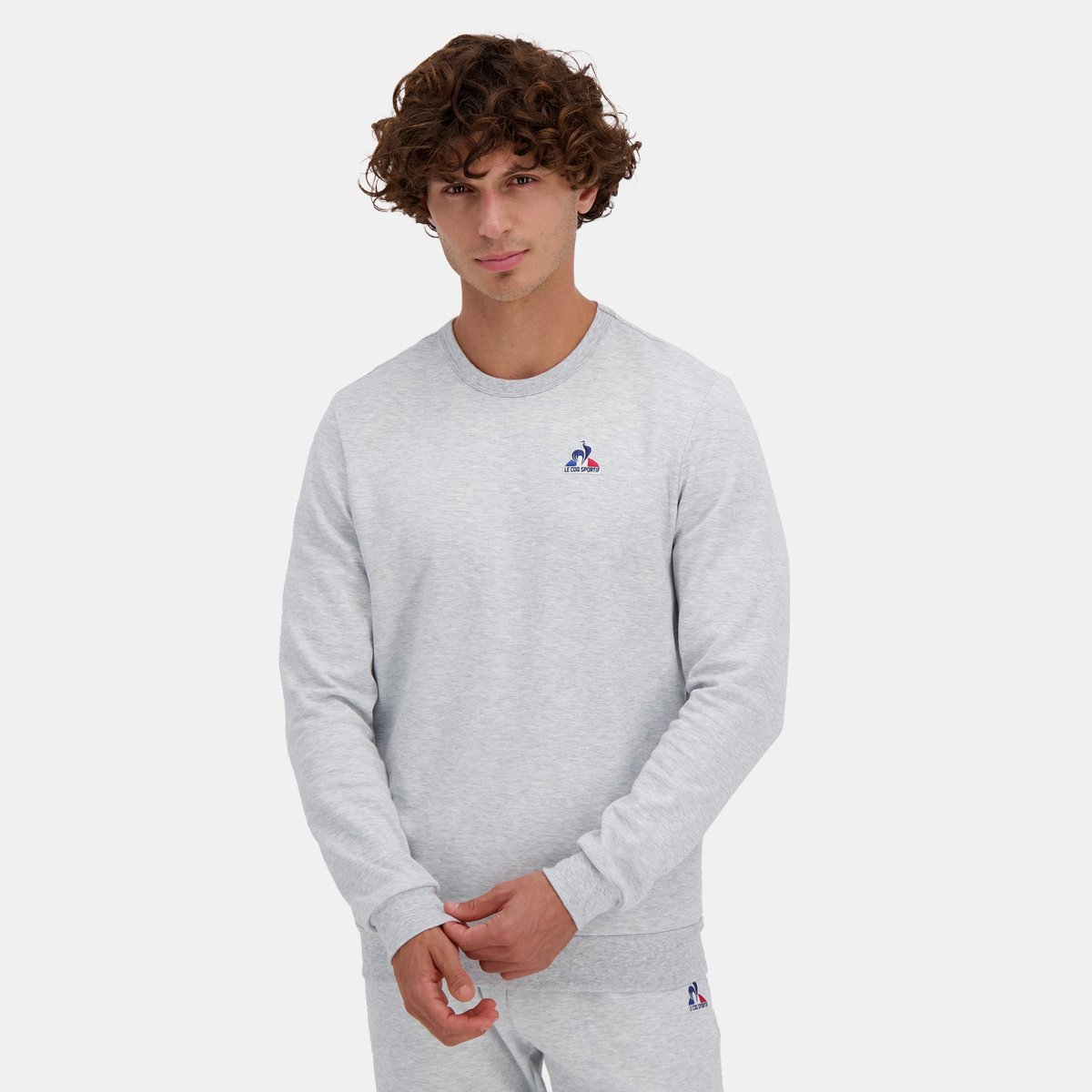 Sweat col rond Classics en double face Essentiels gris clair, LE COQ SPORTIF