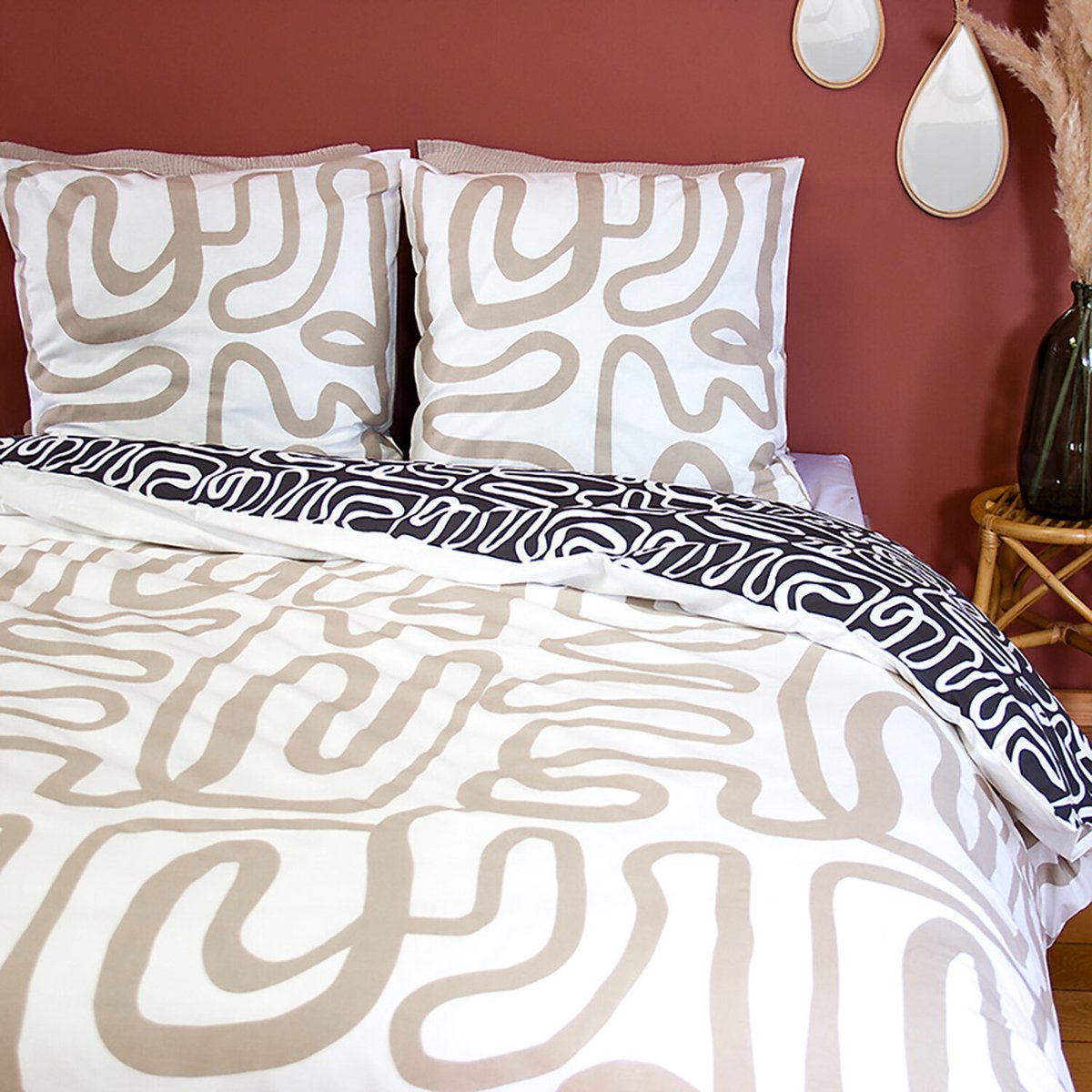 Parure de couette 2 pcs 100% coton 52 fils, sidnie imprime, C DESIGN HOME TEXTILE