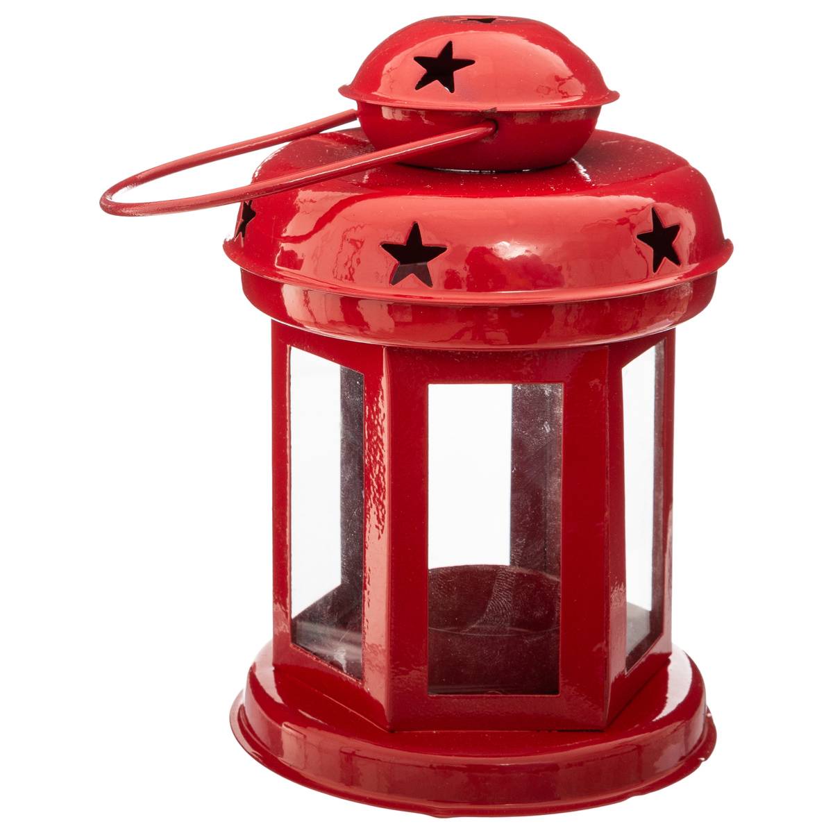 Lanterne en métal rouge, FEERIC LIGHTS & CHRISTMAS