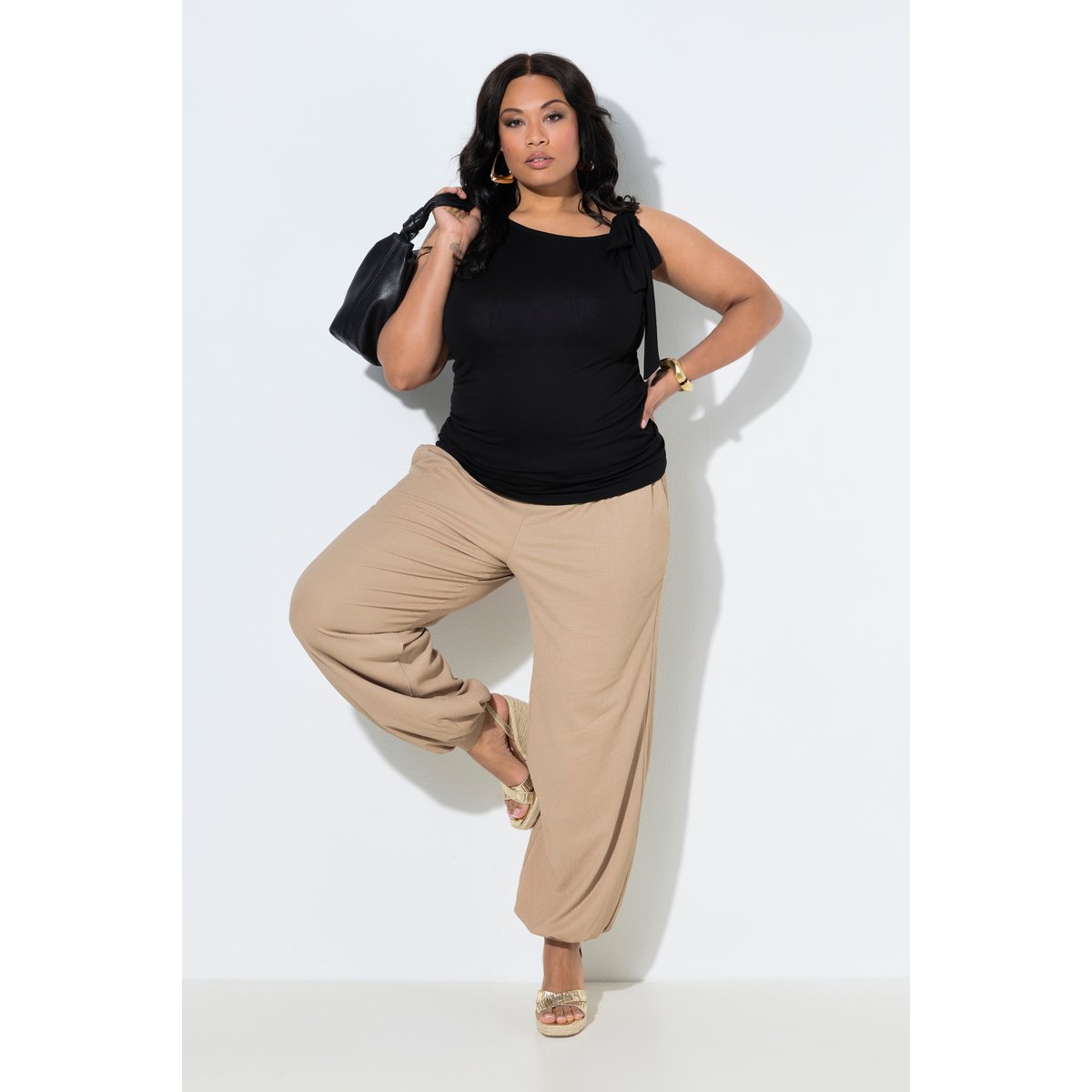 Pantalon en crêpe chameau, ULLA POPKEN
